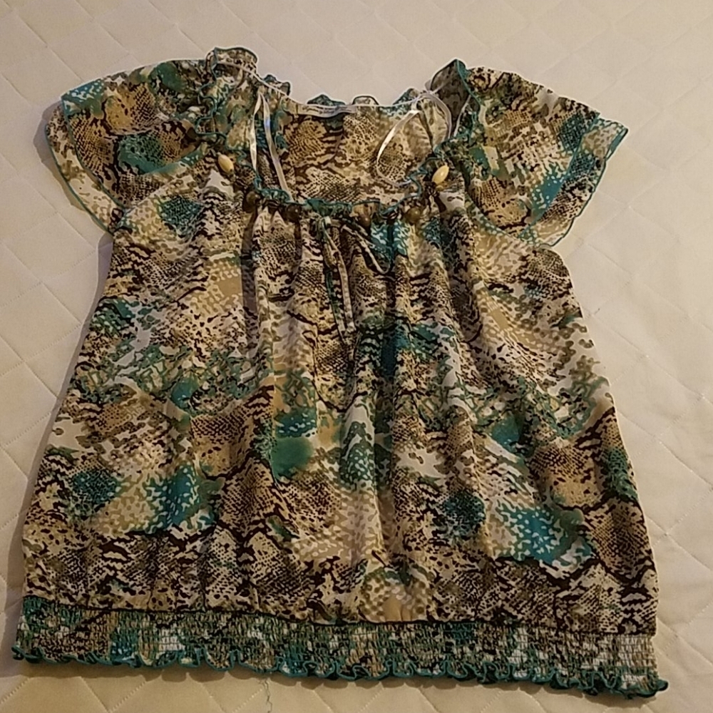 Larry Levine 2X Animal Print Top